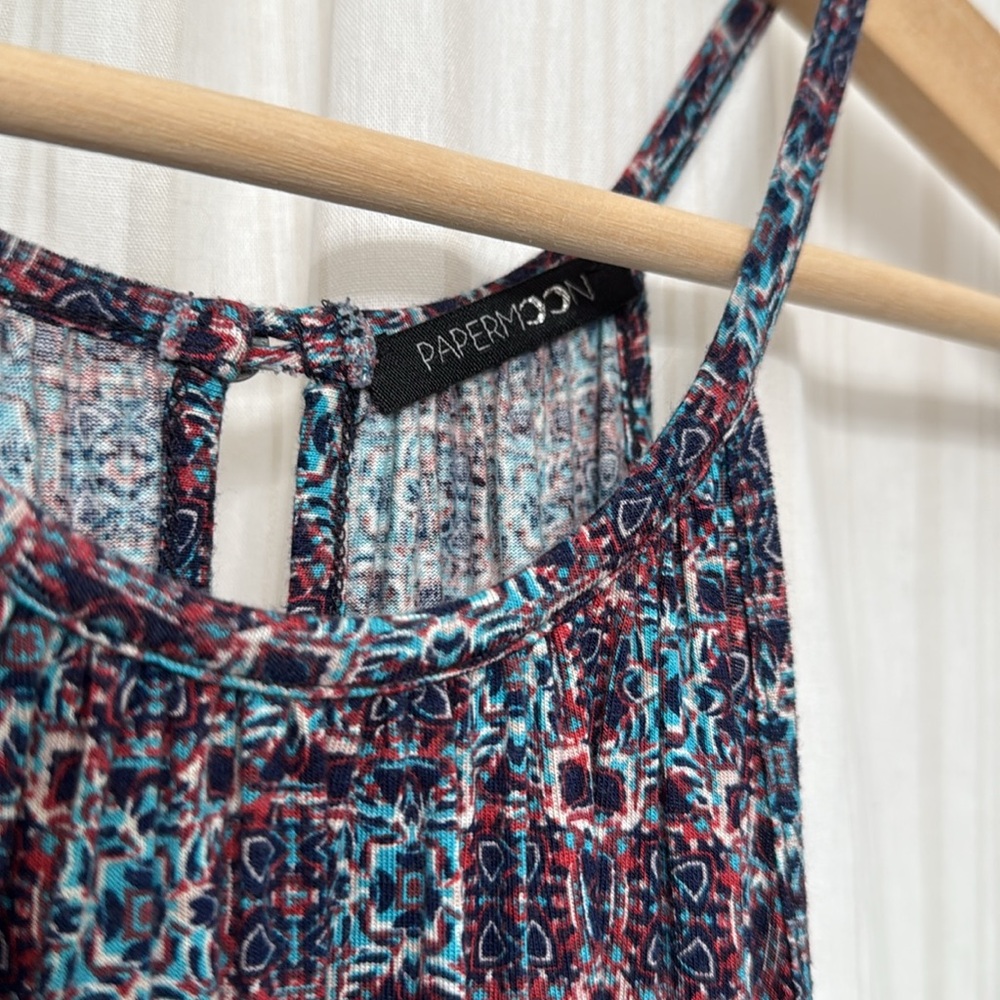 Papermoon Multi-Color Printed Halter Tank Top - Picture 3 of 4
